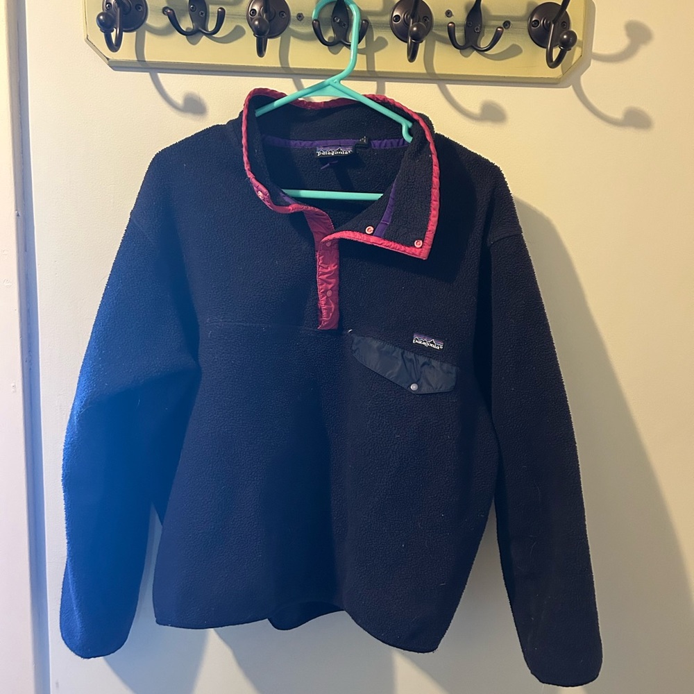 Patagonia Black Fleece with Pink and Purple Accents
